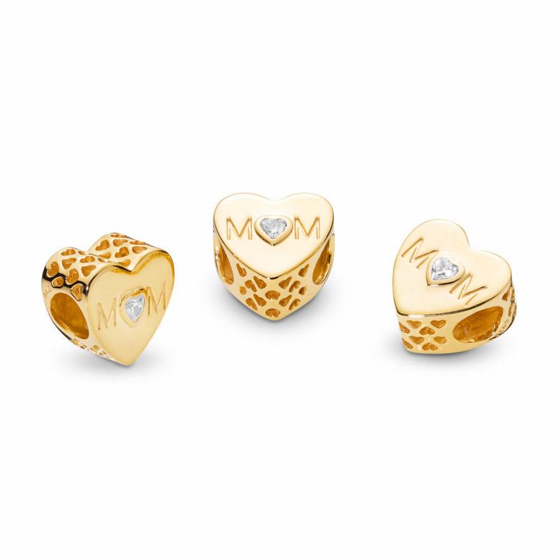 Pandora Shine™ Mother Heart Charm NZ Sale, 18ct Gold Plated (910682-LFG)